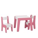 Ver imagem 2 de Conjunto de Mesa com 2 Cadeiras Goiania Branco-rosa