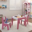 Ver imagem 1 de Conjunto de Mesa com 2 Cadeiras Goiania Branco-rosa