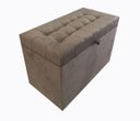 Ver imagem 1 de Puff Baú Estofado - Sala - Quarto - Decortivo Organizador Porta Objetos - Marrom Claro
