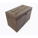 Ver imagem 1 de Puff Baú Estofado - Sala - Quarto - Decortivo Organizador Porta Objetos - Marrom Claro