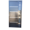 Porta de Alumínio Preto Lambri Simples 210x100 C/ Puxador e Vidro - 2