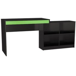 Mesa para Computador Gamer com Nichos B24 Preto Verde Nova Mobile - 5