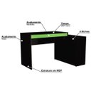 Ver imagem 5 de Mesa para Computador Gamer com Nichos B24 Preto/Verde Nova Mobile