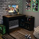 Ver imagem 2 de Mesa para Computador Gamer com Nichos B24 Preto Nova Mobile