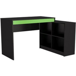 Mesa para Computador Gamer com Nichos B24 Preto Verde Nova Mobile - 2