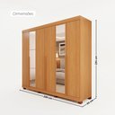 Ver imagem 3 de Guarda-Roupas Gênova 100% MDF 6 Portas 4 Gavetas 6 Espelhos