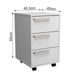Conjunto Mesa Escrivaninha e Gaveteiro Gamer B29 Branco Nova Mobile - 4