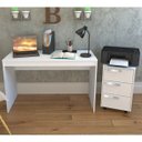 Ver imagem 1 de Conjunto Mesa Escrivaninha e Gaveteiro Gamer B29 Branco Nova Mobile