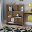 Ver imagem 5 de Estante para Escritório Gamer 6 Nichos B25 Mel Preto Nova Mobile