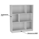 Ver imagem 4 de Estante para Escritório Gamer 6 Nichos B25 Mel Preto Nova Mobile