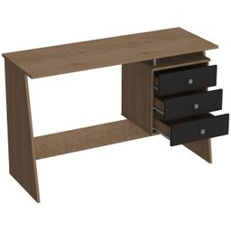 Escrivaninha para Computador 3 Gavetas Maceió B36 Mel Preto Nova Mobile - 2