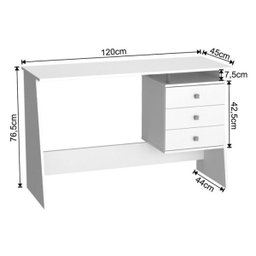 Escrivaninha para Computador 3 Gavetas Maceió B36 Mel Preto Nova Mobile - 4