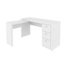 Mesa para Escritório com Mesa de Apoio e 3 Gavetas Branco - 3