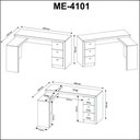 Ver imagem 7 de Mesa para Escritório com Mesa de Apoio e 3 Gavetas Branco
