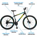 Ver imagem 6 de Bicicleta Aro 29 GT SPRINT MX1 21v Garfo Rígido:PRETO/AMARELO/17