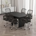 Ver imagem 2 de Mesa de Reunião para Escritório 136x90cm Me4191 Preto