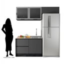 Ver imagem 3 de Cozinha Compacta Moderna 3 Peças 200cm Etna Poliman Móveis