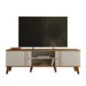Rack Bancada Denver 160cm Off White/nature para Tv até 65” - Peternella Móveis - 1