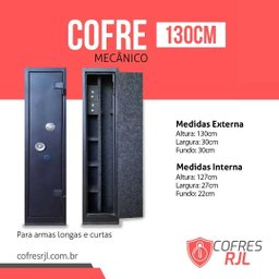 Cofre 130cm Para Armas Longas E Curtas Cr CAC Chave Tetra - RJL130 Cofres RJL Azul - 2