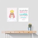 Ver imagem 2 de Kit 2 Quadros Baby Nossa Senhora Anjo da Guarda 24x18cm - com Vidro:madeira Preta