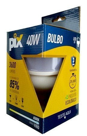 Kit com 3 Lâmpadas Led Bulbo 40W 3.600Lm 6500K Branco Frio Pix - 4