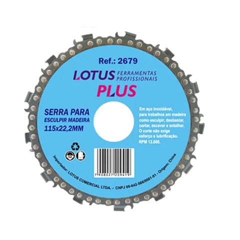 Disco Corrente de Motosserra para Esculpir Madeira 115mm 2679 Lotus
