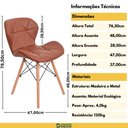 Ver imagem 3 de Kit 02 Cadeiras Charles Eames Eiffel Slim Wood Estofada - Marrom