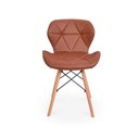 Ver imagem 5 de Kit 02 Cadeiras Charles Eames Eiffel Slim Wood Estofada - Marrom