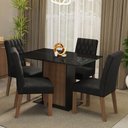 Ver imagem 1 de Conjunto Sala de Jantar Mesa Tampo de Vidro 4 Cadeiras Madesa