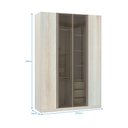 Ver imagem 3 de Guarda-roupa Solteiro Luciane 4 Portas 3 Gavetas Prime Plus Alumínio com Vidro Reflecta