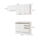 Ver imagem 3 de Armário de Cozinha Compacta 3 Gavetas 100% Mdf 200cm Branco Celeste Kappesberg