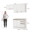 Ver imagem 4 de Armário de Cozinha Compacta 3 Gavetas 100% Mdf 200cm Branco Celeste Kappesberg