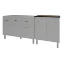 Ver imagem 3 de Armário Cozinha Gabinete Pia de 120 Cm Bruna e Balcão Fran para Cooktop 5 Bocas Branco