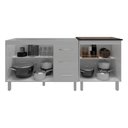 Ver imagem 4 de Armário Cozinha Gabinete Pia de 120 Cm Bruna e Balcão Fran para Cooktop 5 Bocas Branco