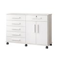 Ver imagem 1 de Cômoda Grande com Rodízios Gran Luxo Gavetas Amplas Alta Capacidade Porta TV e Sapateira - Branco