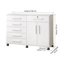 Ver imagem 2 de Cômoda Grande com Rodízios Gran Luxo Gavetas Amplas Alta Capacidade Porta TV e Sapateira - Branco