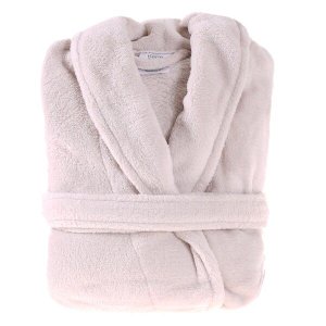 Roupão Plush Microfibra P Com Bolso Manga Longa 180G/M² Cream - Bene Casa