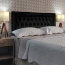 Ver imagem 1 de Cabeceira Cama Solteiro Capitonê Sophia Diamond 2 Suede Preto 60 Rbl