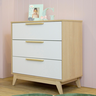 Berço e Cômoda Infantil para Quarto de Bebê Quater Branco com Carvalho Linha Petit - 2