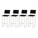 Ver imagem 1 de Kit 4 Banquetas com Encosto Industrial e Moderna Nina Branco e Corino Preto