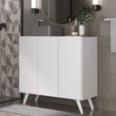 Ver imagem 1 de Gabinete Banheiro 3 Portas Retrô 90cm Multimóveis MP5030 Branco