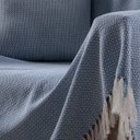 Ver imagem 2 de Manta Decorativa para Sofá Boho Hebrom Azul Fastlar Manta 100% Algodão 140x250cm