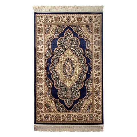 Tapete Persa Azul com Bege Ideal para Quarto e Sala 100x150