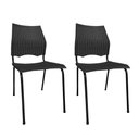 Ver imagem 1 de Kit 2 Cadeiras Fixa Metal Versat Plasxtica para Escritório Escolas Recepção Preta