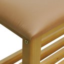 Ver imagem 5 de Banco Sapateira Viena Madeira Maciça - Natural - Assento Estofado Corano Caramelo