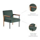 Ver imagem 2 de Kit 2 Poltronas Decorativas Trindade Estilo Industrial em Veludo Verde