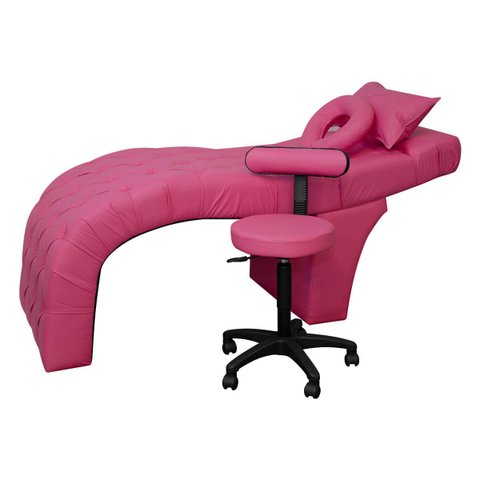 Maca Estética Charme + Mocho Tapeçado Corino - Sofa Store Cor:corino Pink