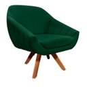 Ver imagem 2 de Poltrona Decorativa Giratória Mm30 Giovana Suede Verde D01- D'Rossi