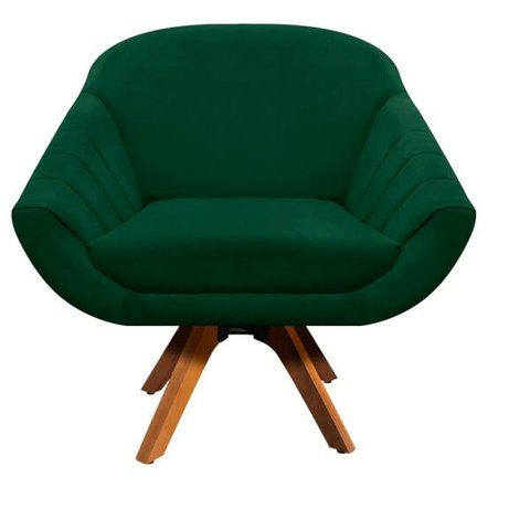 Poltrona Decorativa Giratória Mm30 Giovana Suede Verde D01- D'Rossi