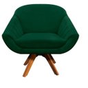 Ver imagem 1 de Poltrona Decorativa Giratória Mm30 Giovana Suede Verde D01- D'Rossi